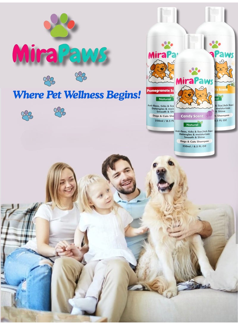 MiraPaws Tropical Fruits Scent 250ml + Pomegranate Sent 250ml + Candy Sent 250ml (Pack. of 3) - Image 5
